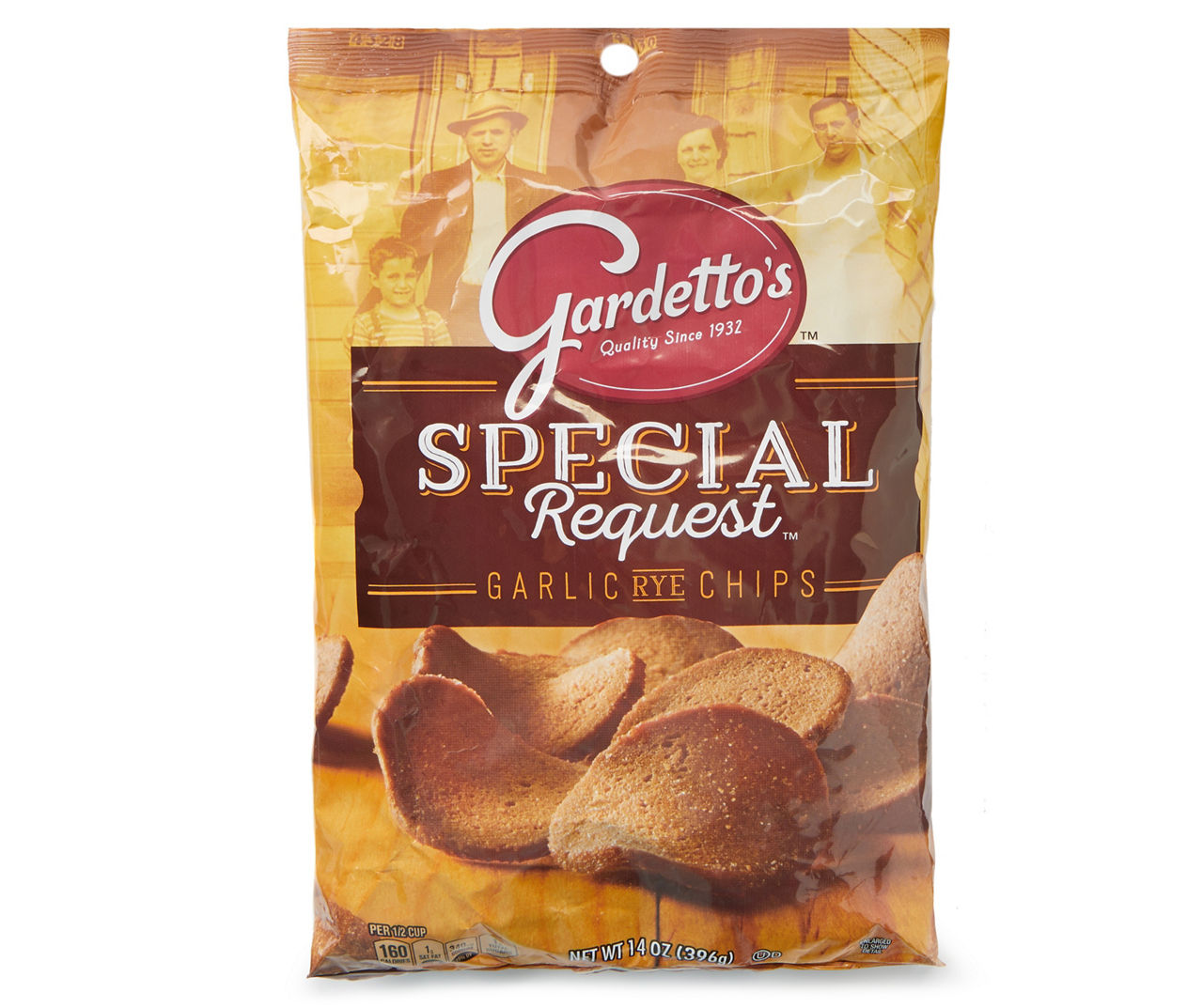 Carbs in Gardetto's Special Request Rye Chips, Roasted Garlic