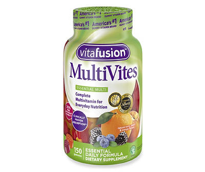 Vitafusion MultiVites Natural Berry, Peach & Orange Flavors Essential Multi Gummies 150 ct Bottle
