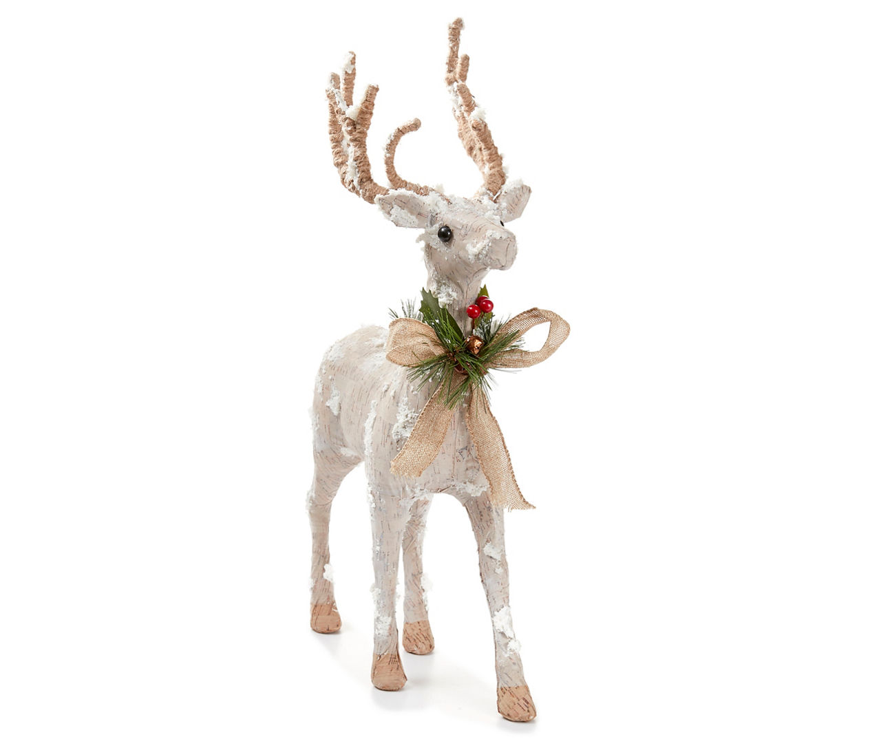 Birch Deer with Twine Antlers & Bow | Big Lots