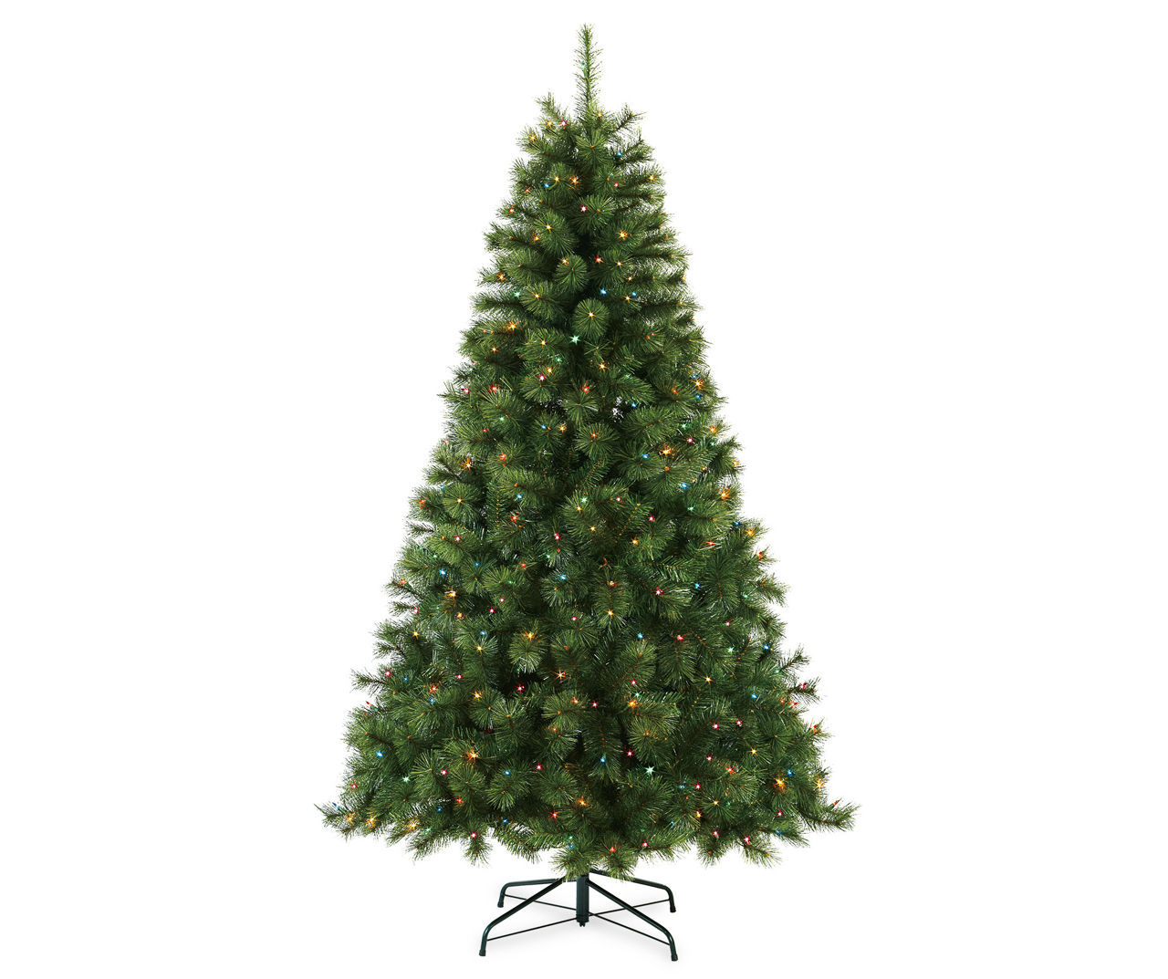 7' Aspen Hardneedle Pre-Lit Artificial Christmas Tree with Multi-Color Lights