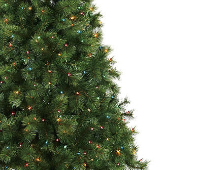 7' Aspen Hardneedle Pre-Lit Artificial Christmas Tree with Multi-Color Lights
