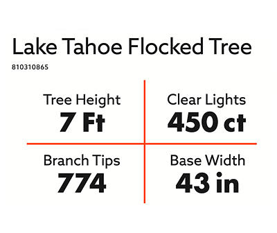 7' Lake Tahoe Flocked Pre-Lit Artificial Christmas Tree with Clear Lights