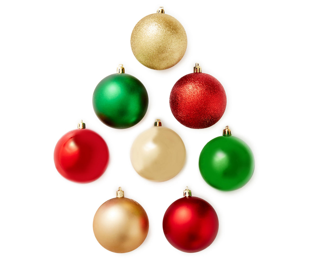 NEW Shatter Resistant Ornament Set Lot/100 Red Green Gold Sparkle Tree Ornaments 