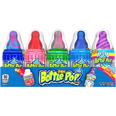 Baby Bottle Pop Original Candy Lollipops with Dipping Powder, Assorted Flavors, 1.1oz