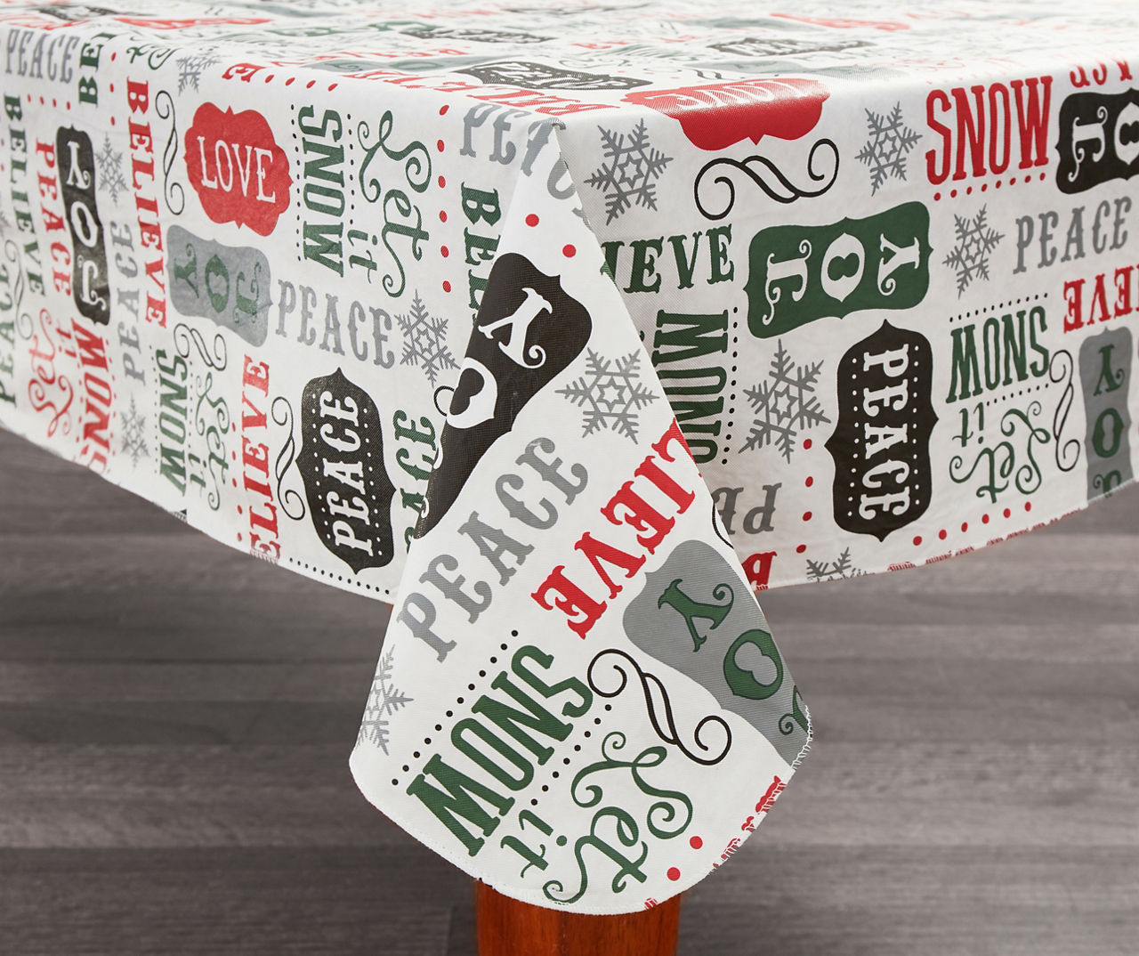 Christmas Typography Vinyl Tablecloths Big Lots