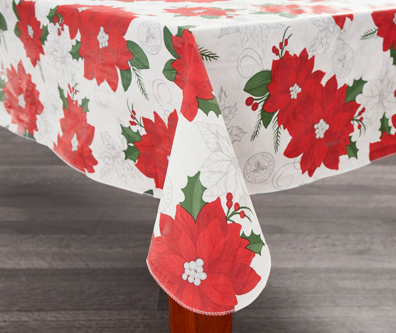 Poinsettia Christmas Tablecloths Big Lots