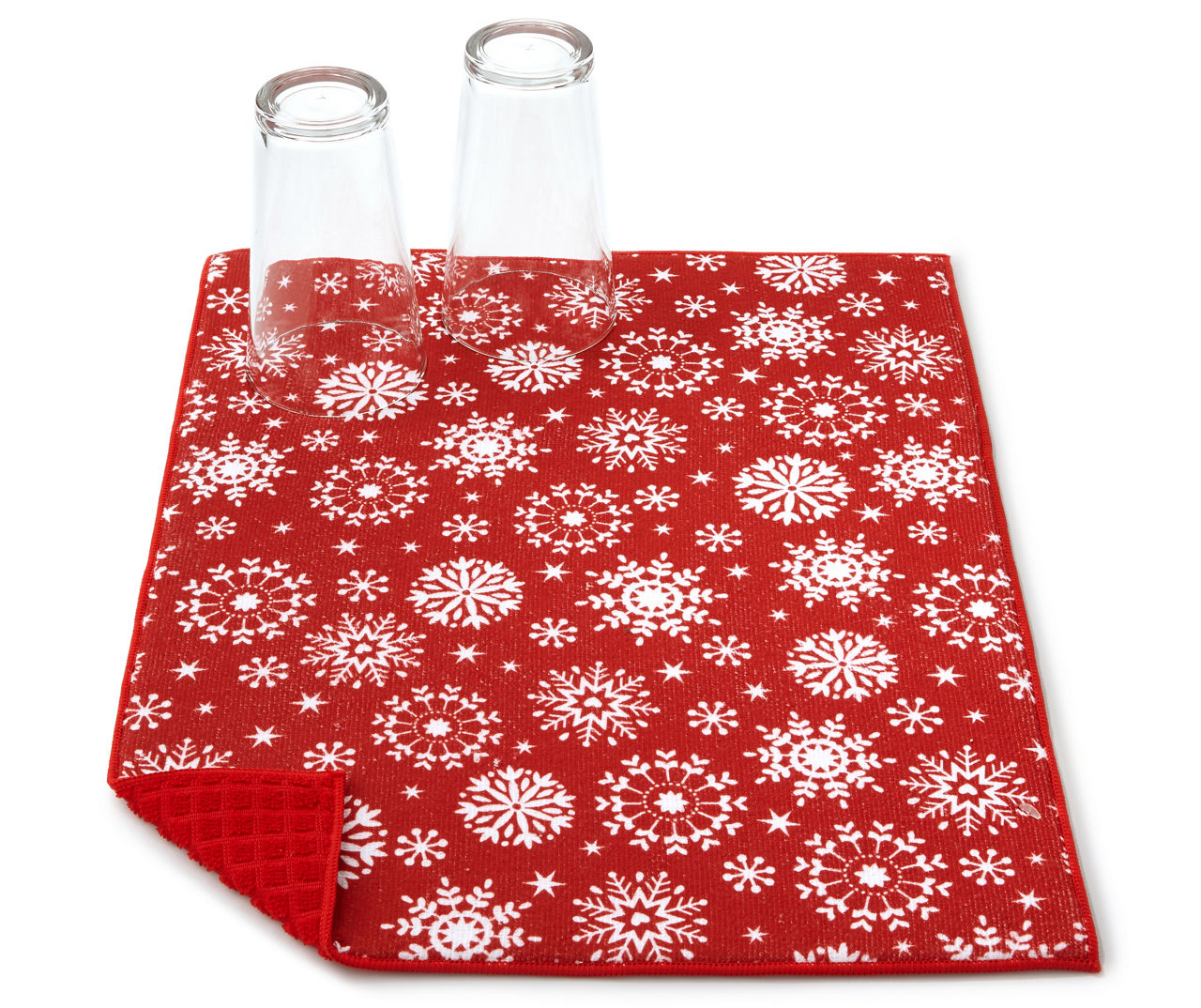  Christmas Drying Mat for Kitchen Counter Red Small