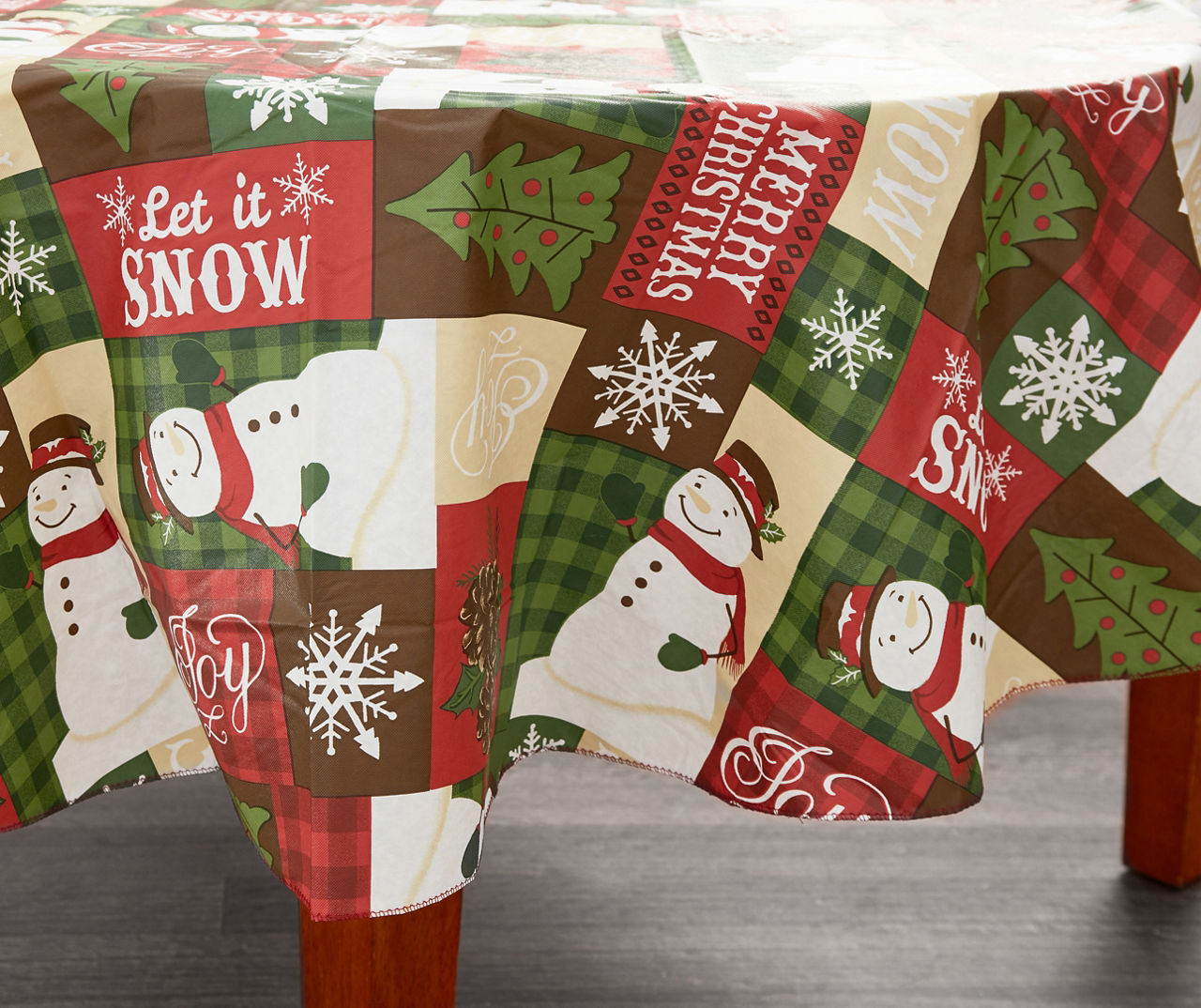 Patchwork Christmas Vinyl Tablecloths Big Lots