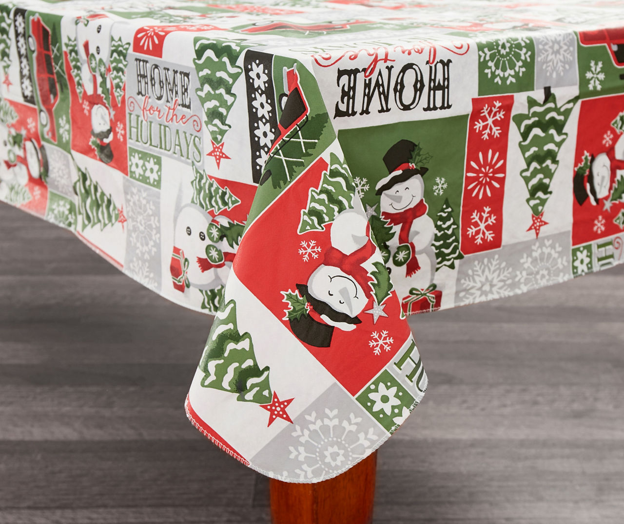 Snowman Sentiment Vinyl Christmas Tablecloths Big Lots