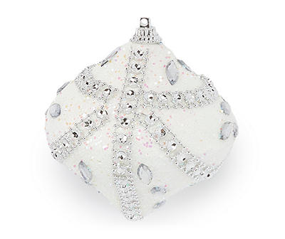 White Gem & Glitter Onion-Shaped 5-Piece Ornament Set