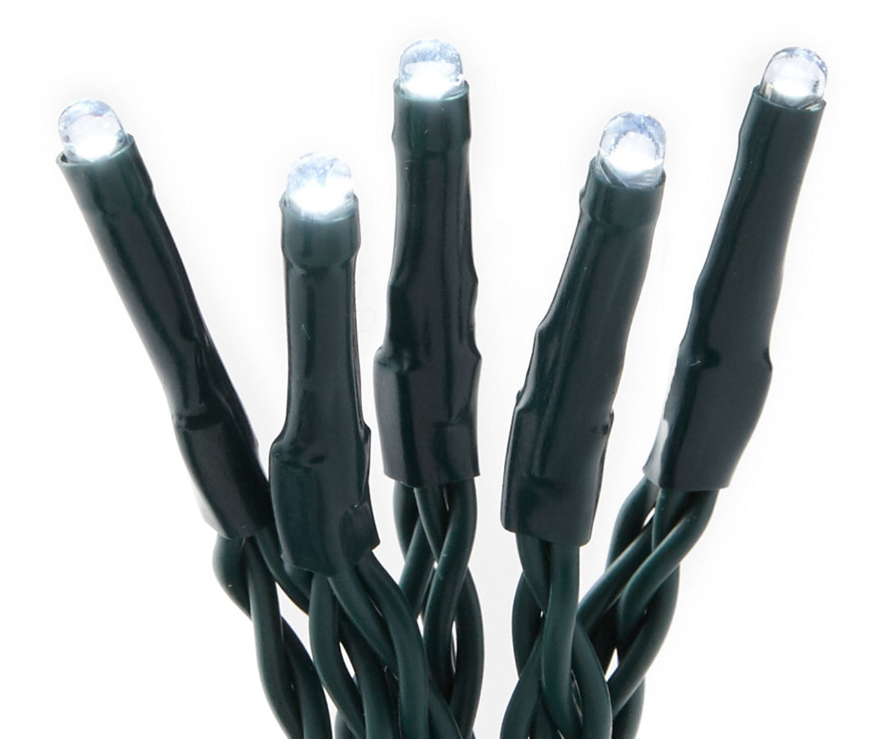 Battery-Operated 20 LED String Lights Set - Green/Clear Cord