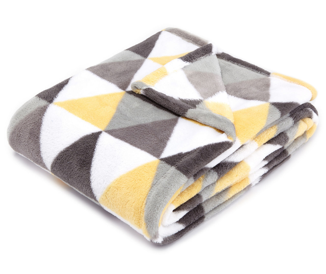 Just Home Yellow Gray Pyramid Soft Throw Big Lots