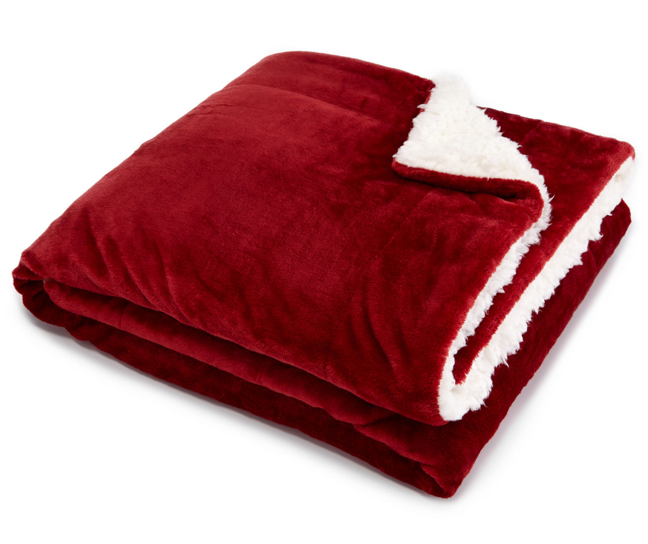 Arctic Trail Burgundy Sherpa Throw | Big Lots