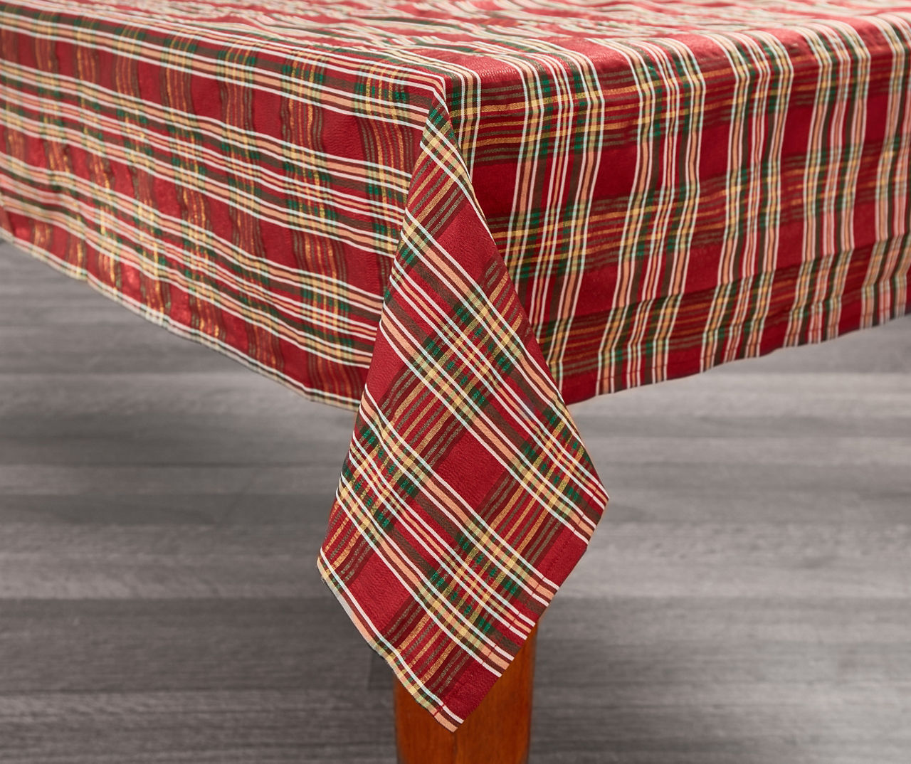 Sparkle Plaid Round Christmas Tablecloths Big Lots
