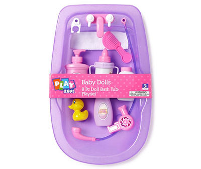 Baby Doll Bath Tub 8-Piece Play Set