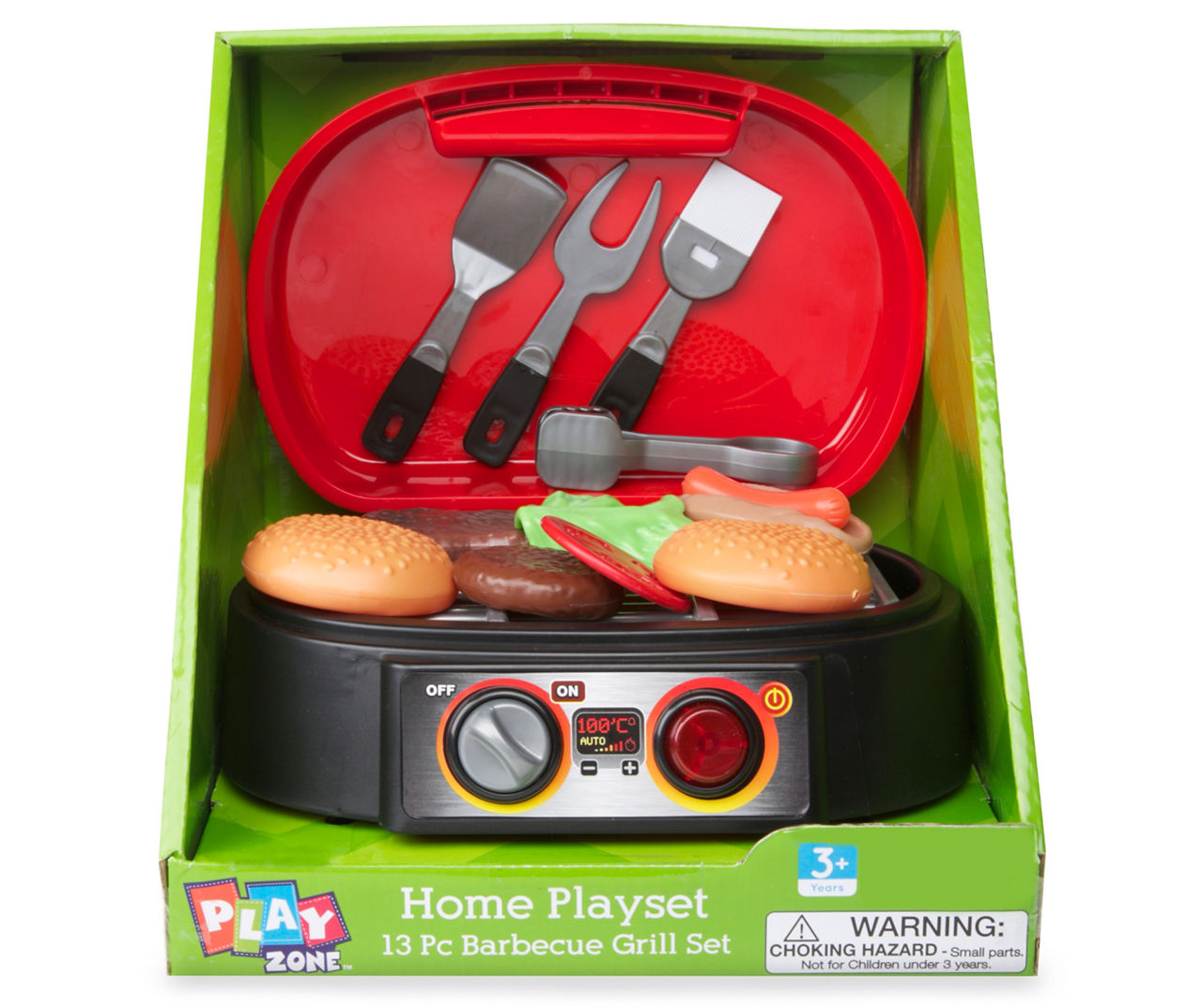 Play Zone Barbecue Light & Sound Grill 13-Piece Play Set