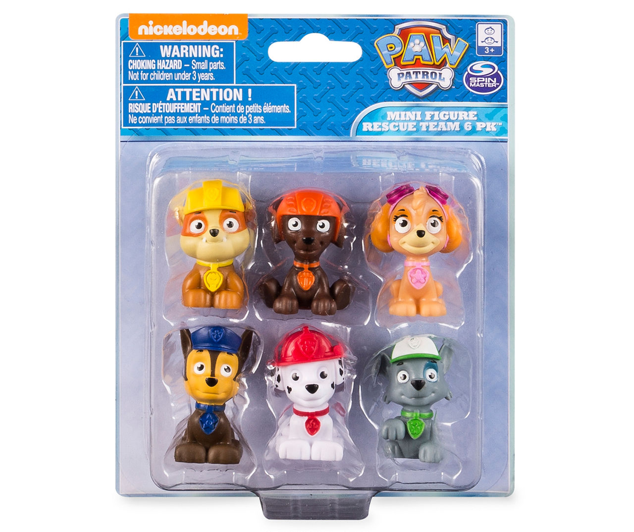 Paw Patrol Mini Figures Set of 6 - Rocky, Zuma, Skye, Rubble, Marshall &  Chase 