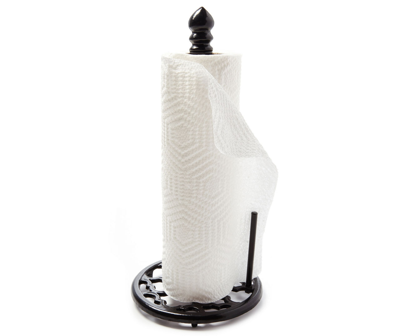 Cast Iron Free Standing Paper Towel Holder Fleur de Lis Living Finish: Black