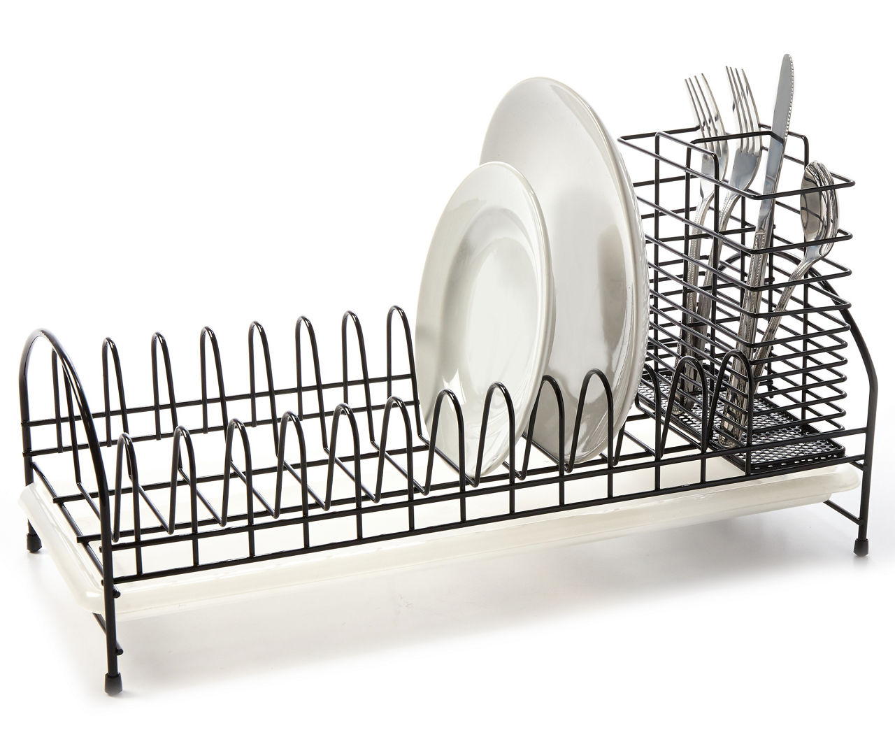 Metallic kitchen dish drying rack, kitchen dish