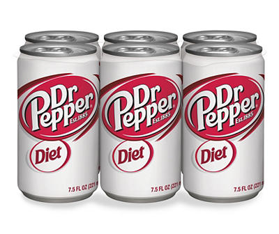 Diet Dr Pepper, 7.5 Fl Oz Cans, 6 Pack