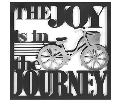 "Joy in The Journey" Silver Bike Wall Decor 