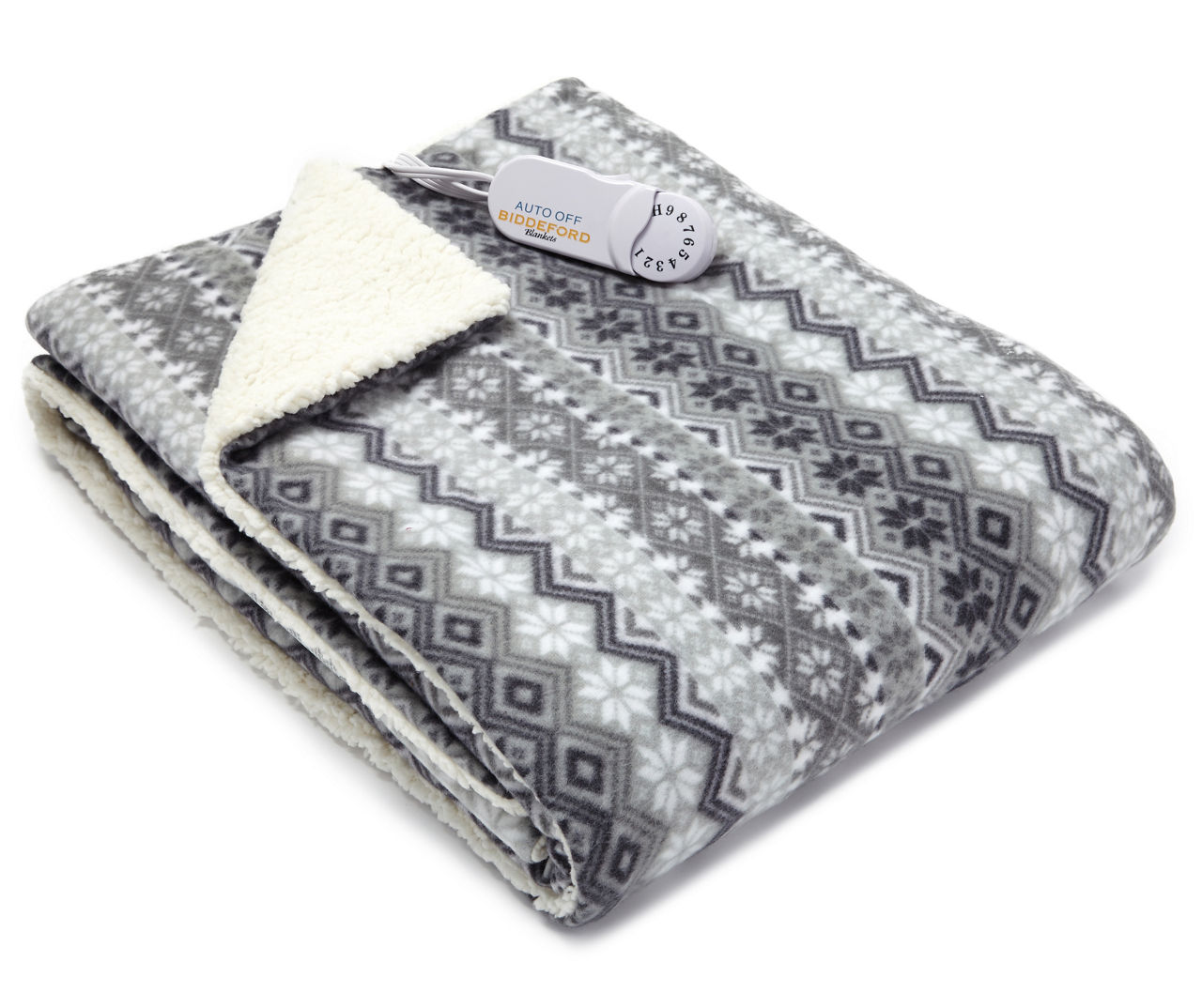 Biddeford Snowflake Sherpa Electric Throw Big Lots