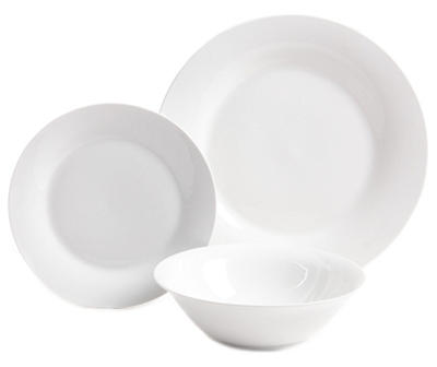 White Round 12-Piece Dinnerware Set