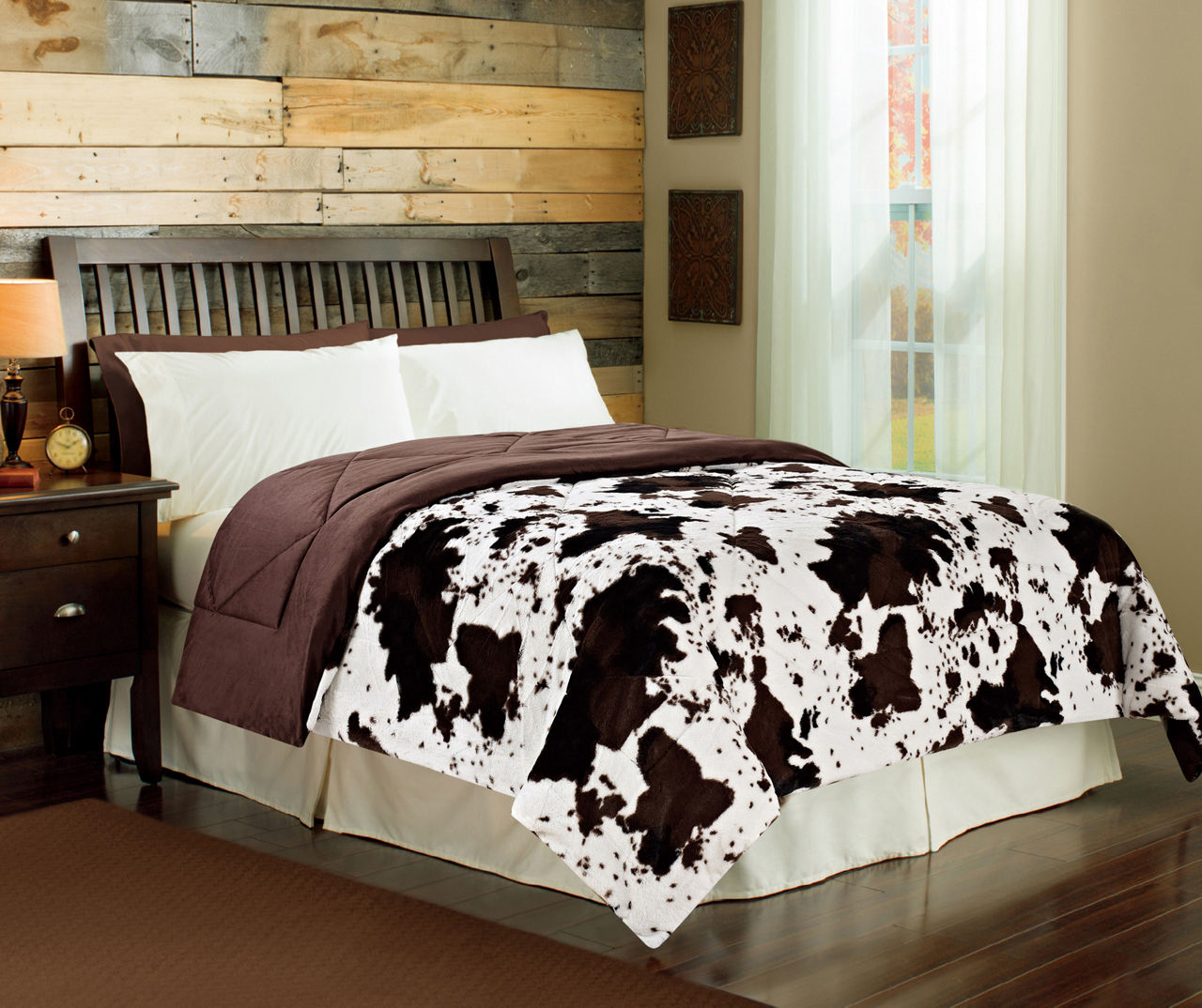 Arctic Trail Cow Faux Fur Full Queen Comforter Big Lots