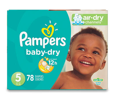Baby-Dry Diapers, Size 5, 78-Count