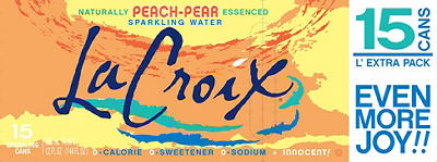 Peach-Pear Sparkling Water, 15 Pack
