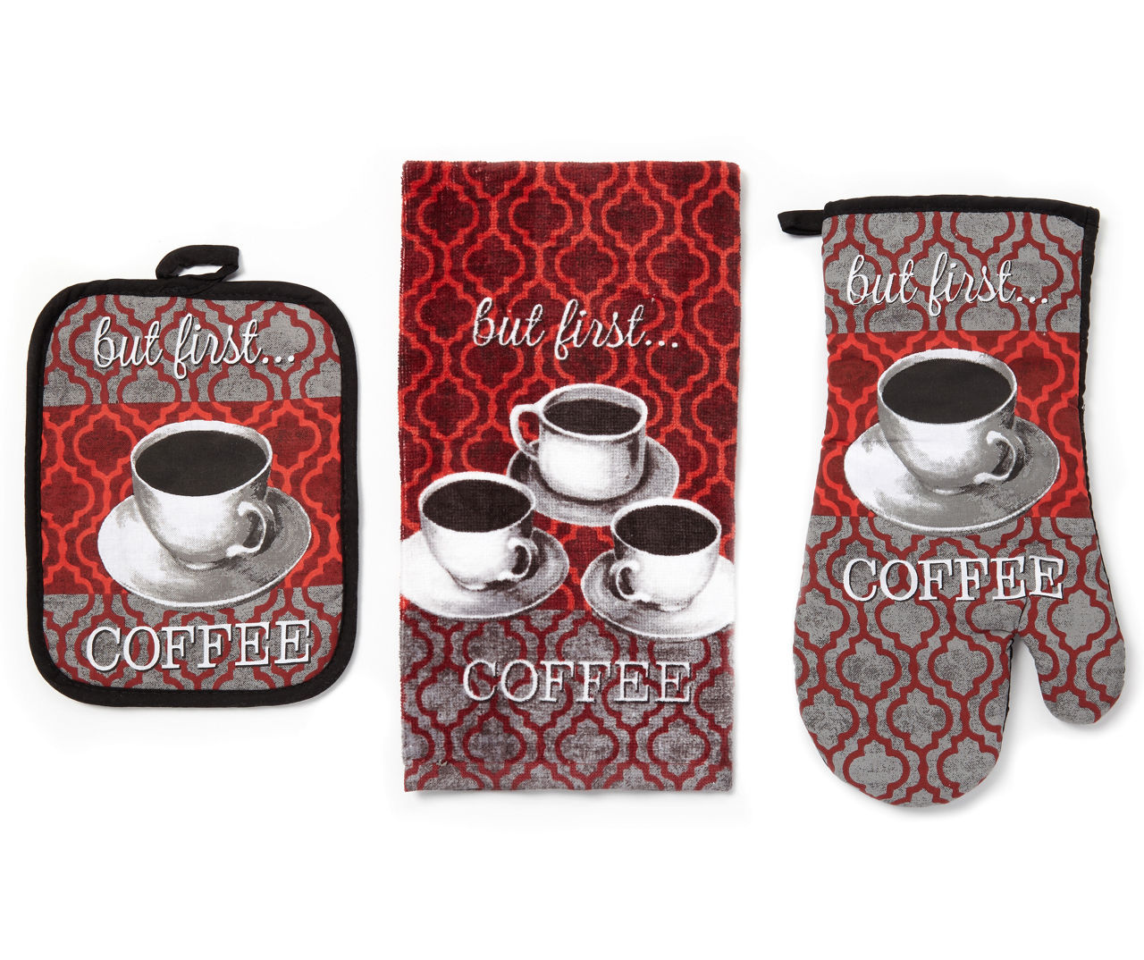 Master Cuisine Red Oven Mitt & Pot Holder Set