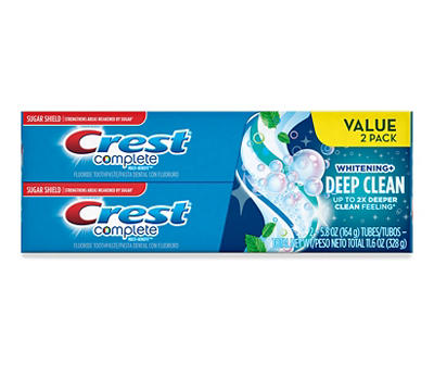 Crest Complete Whitening + Deep Clean Effervescent Mint Toothpaste 11.6oz Twin Pack