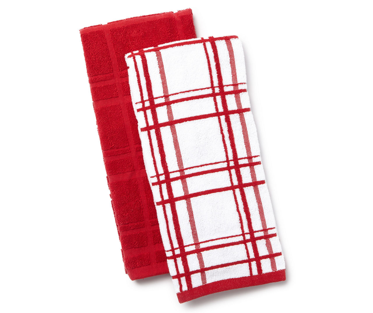 Red and Ivory Kitchen Towels, Set of 2 Kitchen Towels, Hand Towel