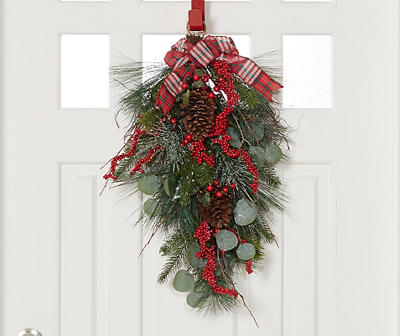 Red Metal Wreath Hanger