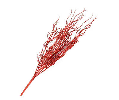 Red Glitter Twig Pick