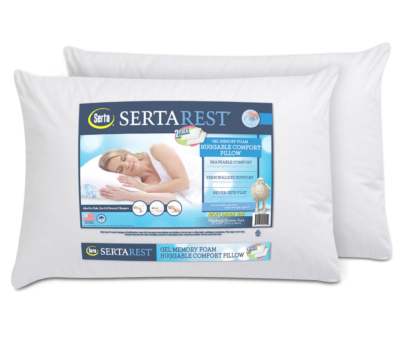 Serta gel memory foam pillow best sale 2 pack