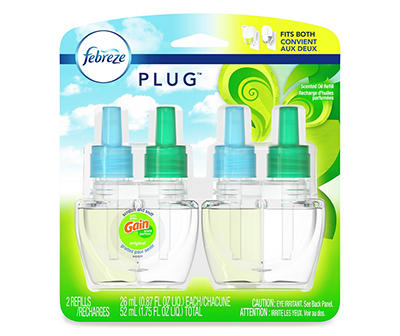 Febreze Odor-Eliminating Fade Defy PLUG Air Freshener Refill, Gain Original Scent, (2) .87 fl. oz. Oil Refills