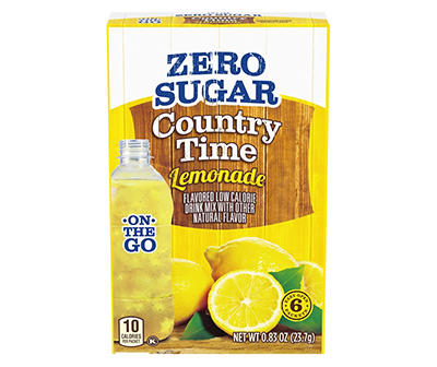 Country Time On-The-Go Powdered Drink Mix, Zero Sugar Lemonade, 6 ct - Packets
