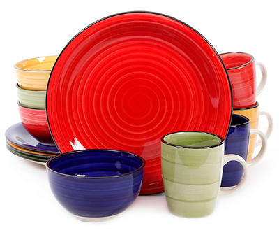 Multi-Color Vibe 12-Piece Dinnerware Set