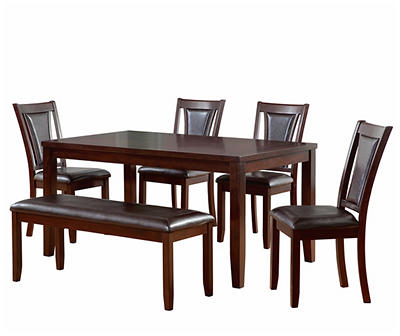 Harlow 6-Piece Padded Dining Set with Bench