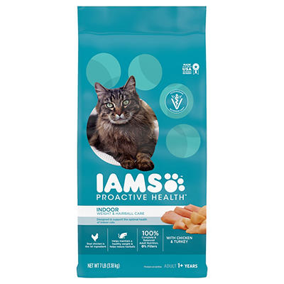 IAMS DRY CAT IND WEIGHT HAIRBALL 7 LB
