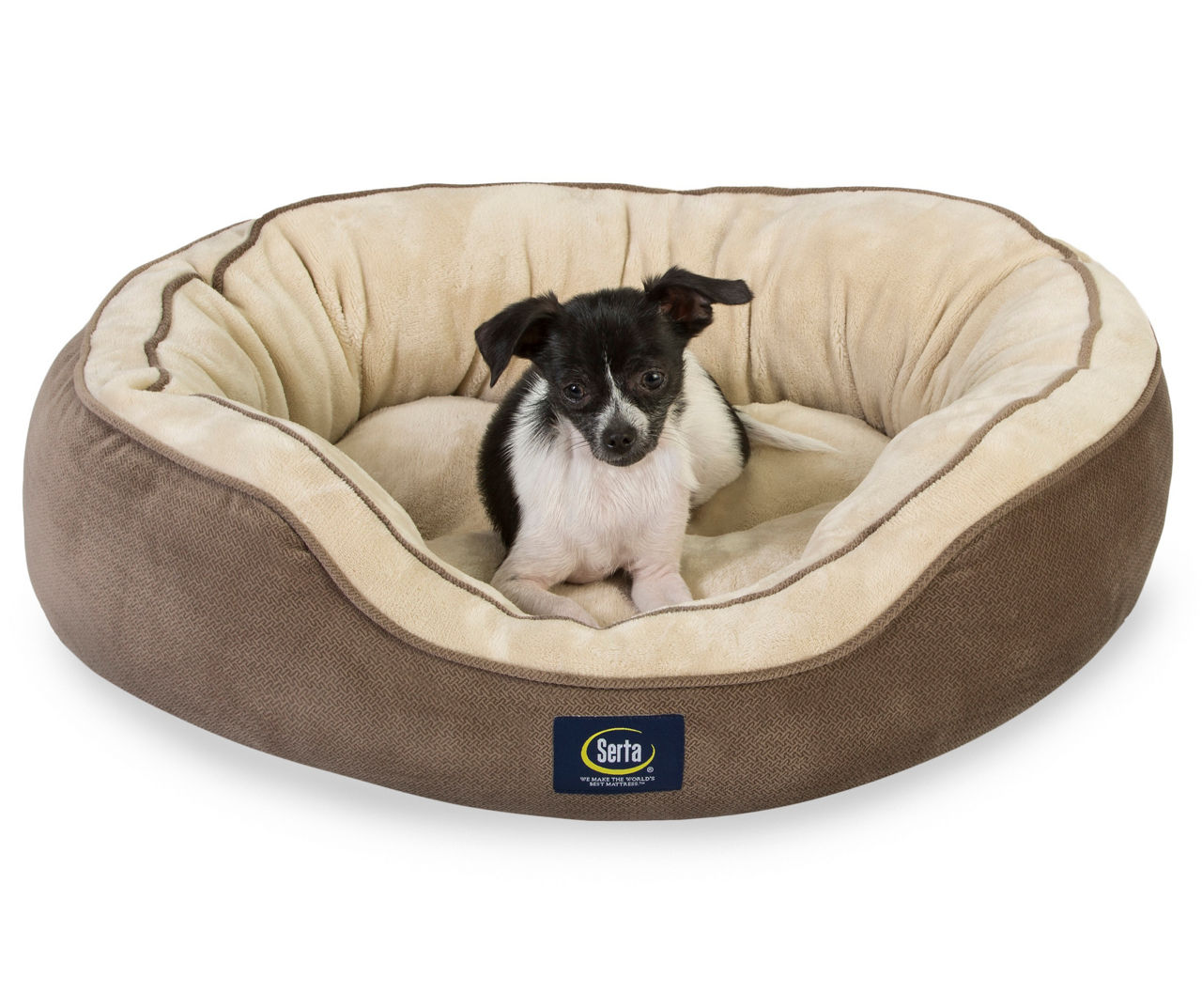 Serta Tan Cream Memory Foam Oval Nest Pet Bed 25