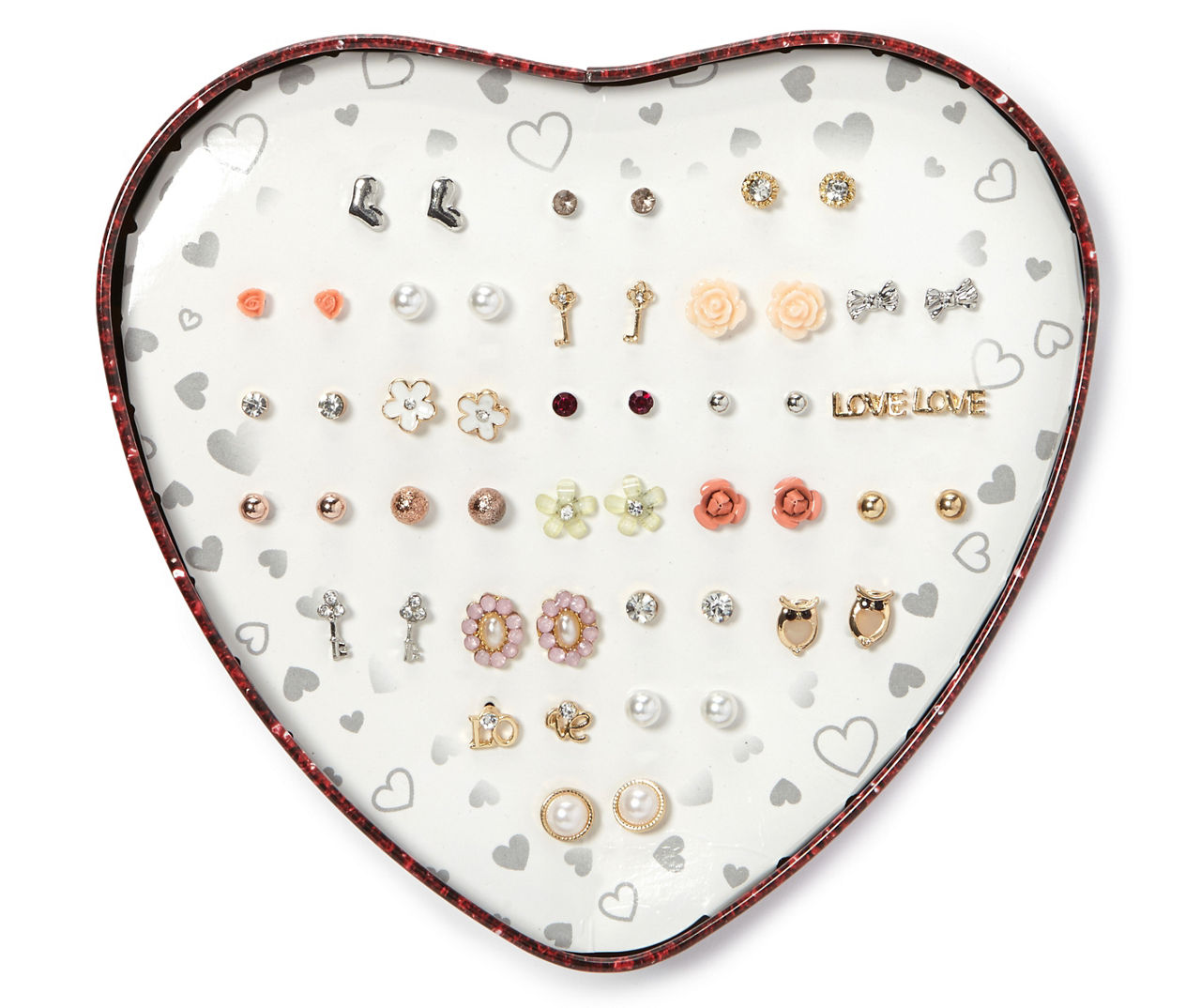 Heart Tin Earring Set, 25-Pairs | Big Lots