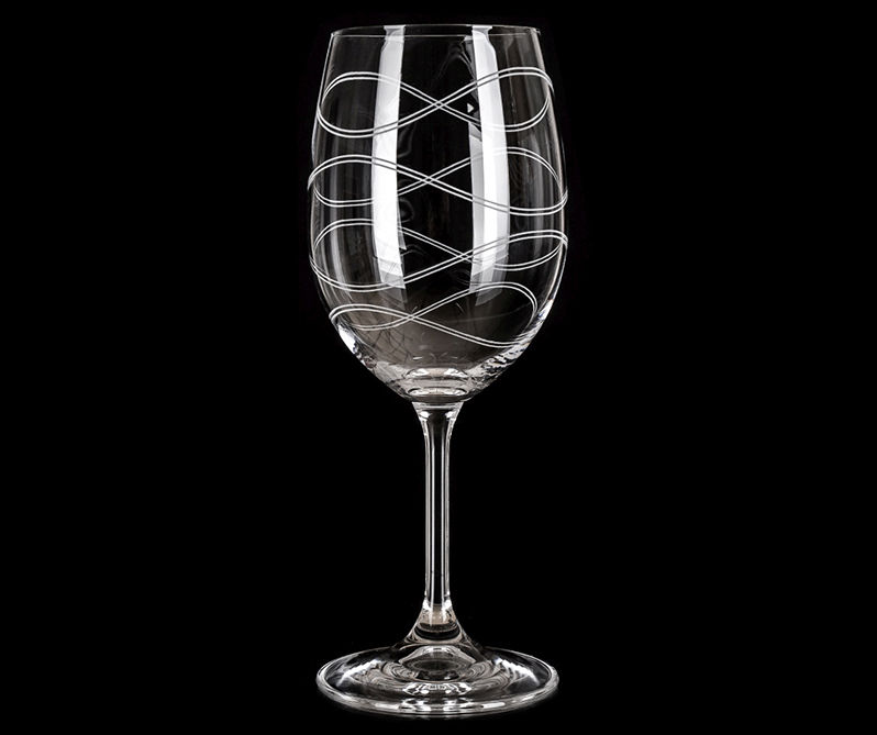 Colette Hand Made & Etched White Wine Glasses, Set of 4