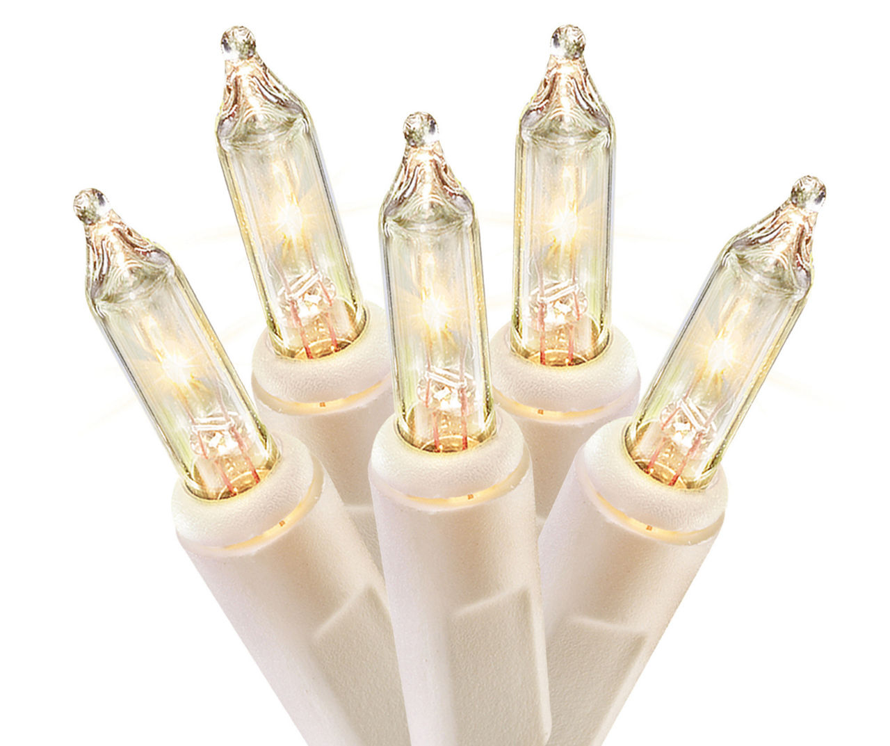 50-Light Christmas Light Set - Incandescent Bulbs, White Wire w/ Clear  Lights, 6 Spacing