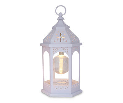 16" White Edison Bulb LED Lantern