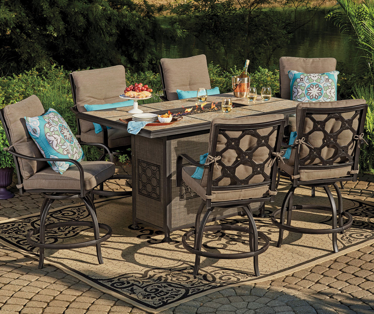 Propane fire pit store table big lots