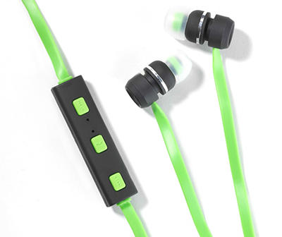Black & Green Bluetooth Earbuds with Case