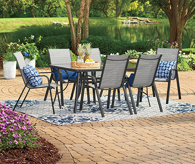 Wilson & Fisher Mix & Match - Brentwood Black Patio Chair & Glass Rectangle Dining Table