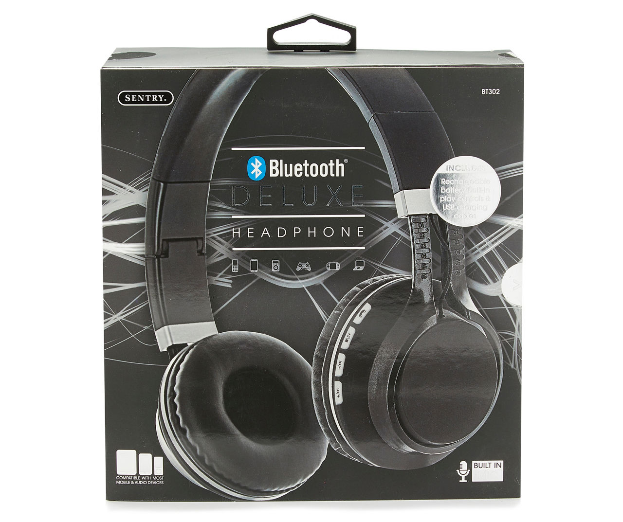 Sentry Black Silver Bluetooth Deluxe Headphone Big Lots